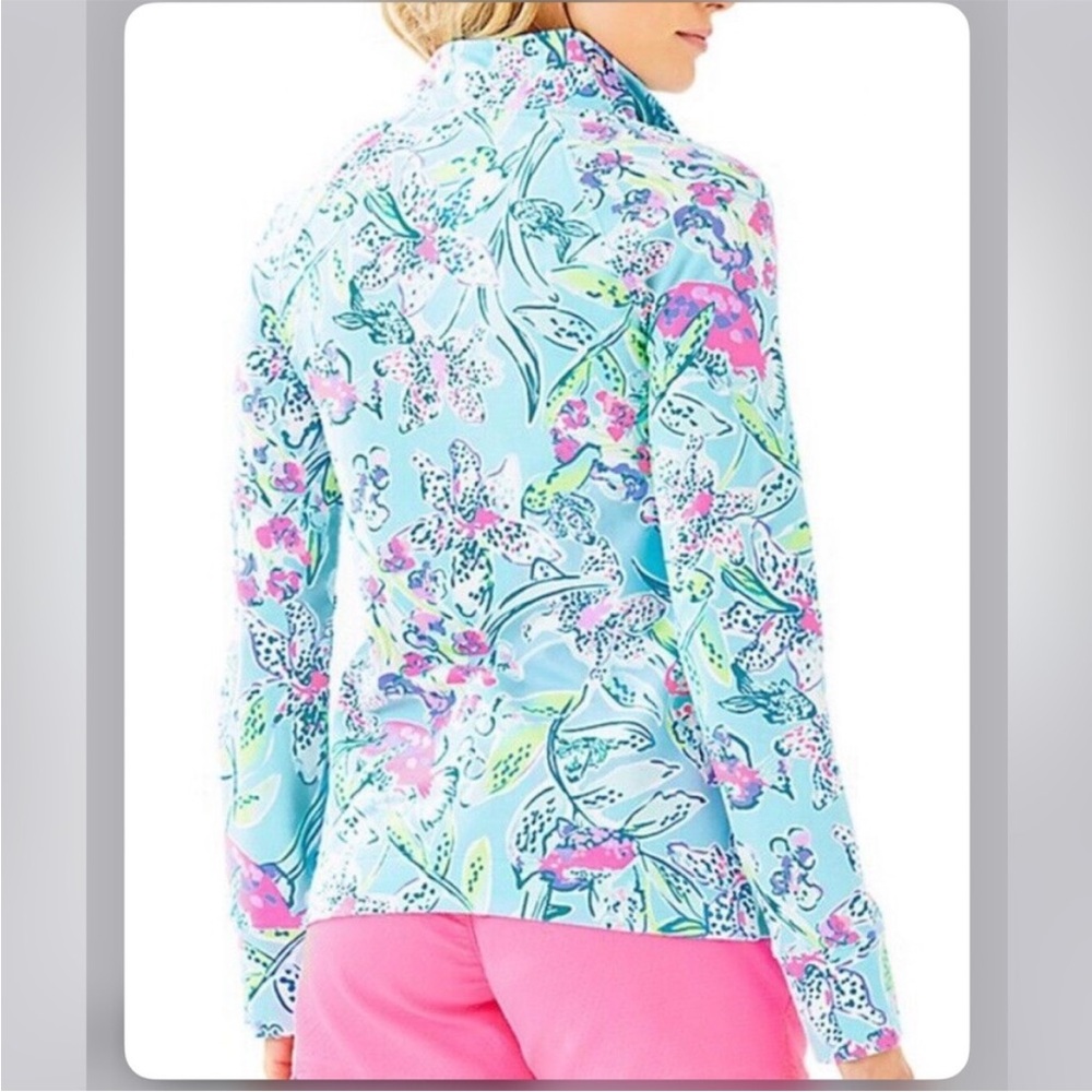 Lilly Pulitzer UPF 50+ Skipper Popover Bali Blue Sway This Way - Picture 3 of 9